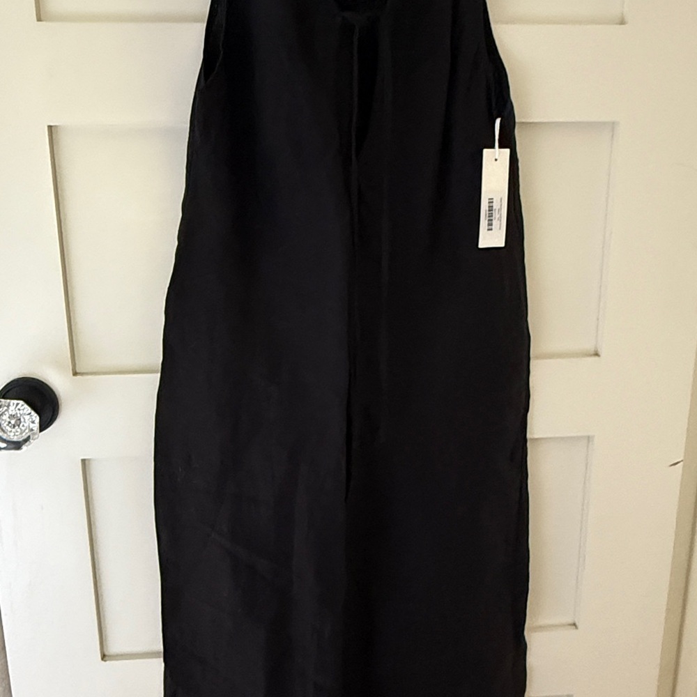 Deiji Studios Black Linen Keyhole Dress